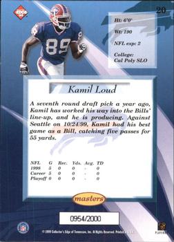 1999 Collector's Edge Masters #20 Kamil Loud Back