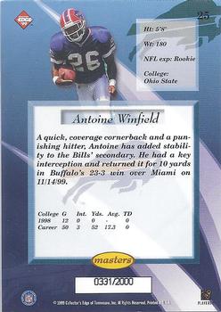 1999 Collector's Edge Masters #25 Antoine Winfield Back