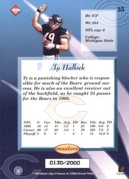 1999 Collector's Edge Masters #35 Ty Hallock Back
