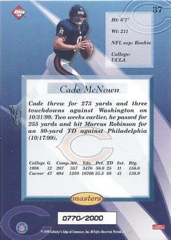 1999 Collector's Edge Masters #37 Cade McNown Back