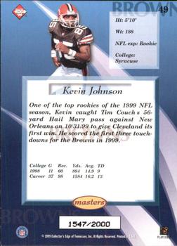 1999 Collector's Edge Masters #49 Kevin Johnson Back