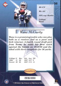 1999 Collector's Edge Masters #56 Wane McGarity Back