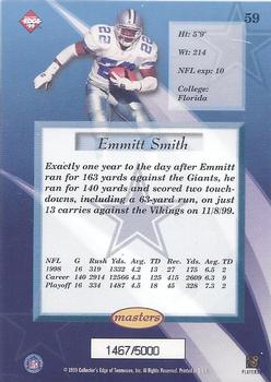 1999 Collector's Edge Masters #59 Emmitt Smith Back