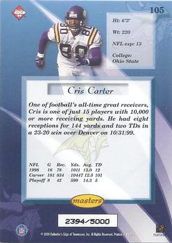 1999 Collector's Edge Masters #105 Cris Carter Back