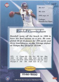 1999 Collector's Edge Masters #107 Randall Cunningham Back