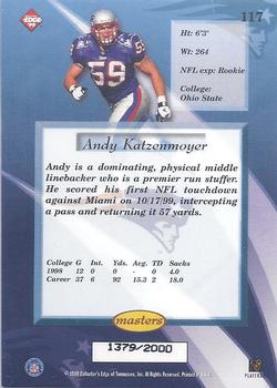 1999 Collector's Edge Masters #117 Andy Katzenmoyer Back