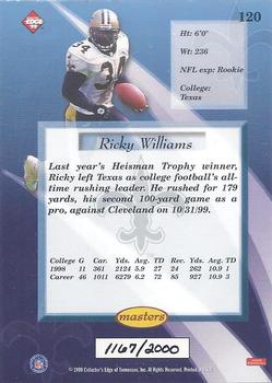 1999 Collector's Edge Masters #120 Ricky Williams Back