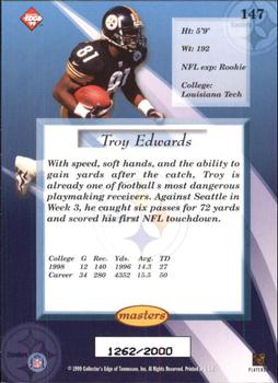 1999 Collector's Edge Masters #147 Troy Edwards Back