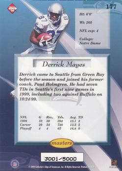 1999 Collector's Edge Masters #177 Derrick Mayes Back