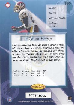 1999 Collector's Edge Masters #195 Champ Bailey Back