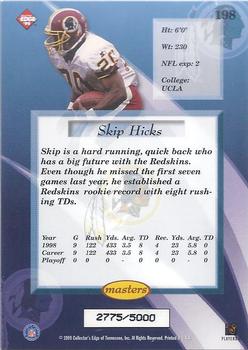1999 Collector's Edge Masters #198 Skip Hicks Back