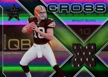 2007 Leaf Rookies & Stars - Crosstraining Materials Green #CT-5 Brady Quinn Front