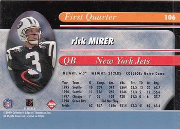 1999 Collector's Edge Odyssey #106 Rick Mirer Back