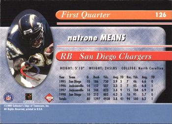 1999 Collector's Edge Odyssey #126 Natrone Means Back