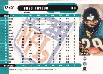1999 Collector's Edge Supreme #058 Fred Taylor Back
