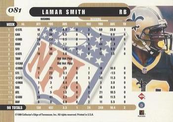 1999 Collector's Edge Supreme #081 Lamar Smith Back