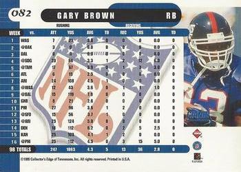 1999 Collector's Edge Supreme #082 Gary Brown Back