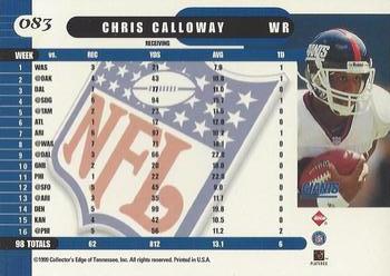 1999 Collector's Edge Supreme #083 Chris Calloway Back