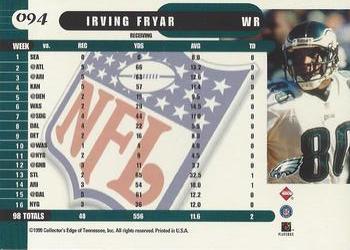 1999 Collector's Edge Supreme #094 Irving Fryar Back