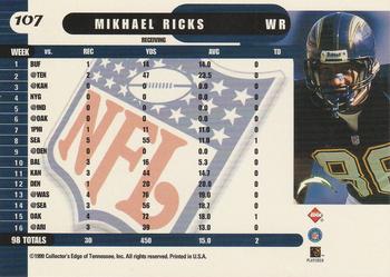 1999 Collector's Edge Supreme #107 Mikhael Ricks Back