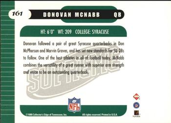 1999 Collector's Edge Supreme #161 Donovan McNabb Back
