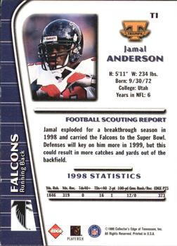 1999 Collector's Edge Triumph #T1 Jamal Anderson Back