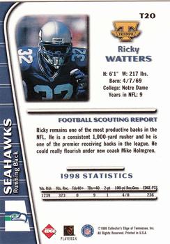 1999 Collector's Edge Triumph #T20 Ricky Watters Back