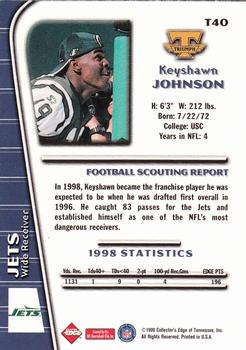 1999 Collector's Edge Triumph #T40 Keyshawn Johnson Back