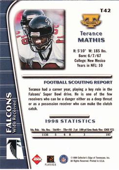1999 Collector's Edge Triumph #T42 Terance Mathis Back