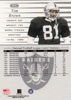1999 Donruss #94 Tim Brown Back