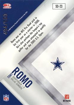 2007 Leaf Rookies & Stars - Standing Ovation Blue #SO-23 Tony Romo Back