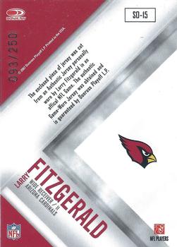 2007 Leaf Rookies & Stars - Standing Ovation Materials Green #SO-15 Larry Fitzgerald Back