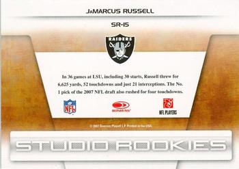 2007 Leaf Rookies & Stars - Studio Rookies #SR-15 JaMarcus Russell Back