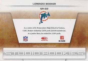 2007 Leaf Rookies & Stars - Studio Rookies #SR-22 Lorenzo Booker Back