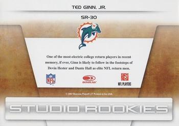 2007 Leaf Rookies & Stars - Studio Rookies #SR-30 Ted Ginn Jr. Back