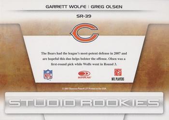 2007 Leaf Rookies & Stars - Studio Rookies #SR-39 Garrett Wolfe / Greg Olsen Back