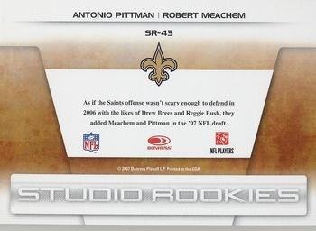 2007 Leaf Rookies & Stars - Studio Rookies #SR-43 Antonio Pittman / Robert Meachem Back