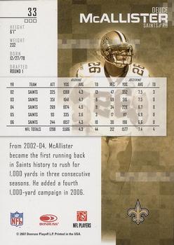 2007 Leaf Rookies & Stars Longevity #33 Deuce McAllister Back