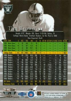1999 Flair Showcase #103 Tim Brown Back