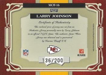 2007 Playoff Absolute Memorabilia - Marks of Fame Materials #MOF-16 Larry Johnson Back