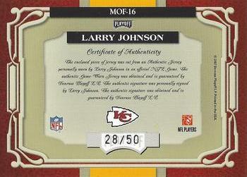2007 Playoff Absolute Memorabilia - Marks of Fame Materials Autographs #MOF-16 Larry Johnson Back