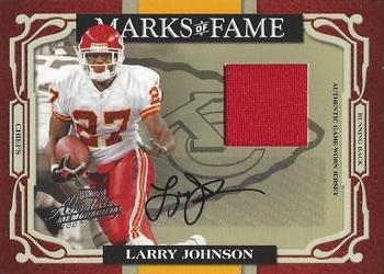 2007 Playoff Absolute Memorabilia - Marks of Fame Materials Autographs #MOF-16 Larry Johnson Front