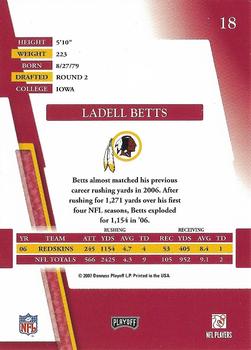 2007 Playoff Absolute Memorabilia - Retail #18 Ladell Betts Back