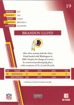 2007 Playoff Absolute Memorabilia - Retail #19 Brandon Lloyd Back