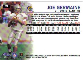 1999 Fleer Tradition #271 Joe Germaine Back