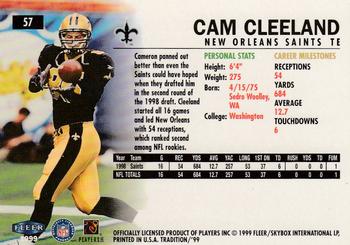 1999 Fleer Tradition #57 Cam Cleeland Back