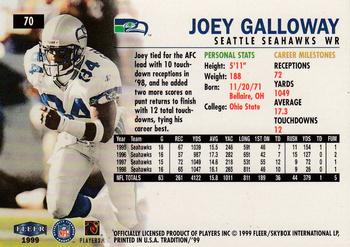 1999 Fleer Tradition #70 Joey Galloway Back