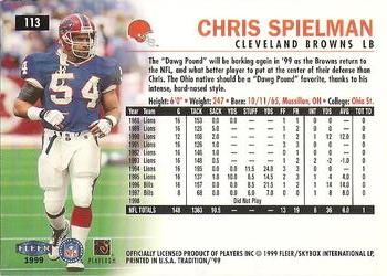 1999 Fleer Tradition #113 Chris Spielman Back
