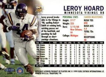 1999 Fleer Tradition #114 Leroy Hoard Back