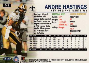 1999 Fleer Tradition #144 Andre Hastings Back